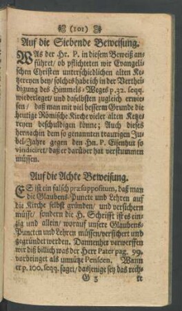 Auf die Siebende Beweisung
