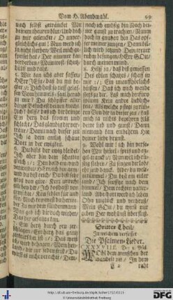 Dritter Theil, in welchem verfasset die Psalmen-Lieder.