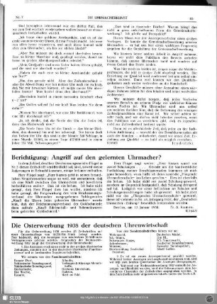Berichtigung: Angriff auf den gelernten Uhrmacher?