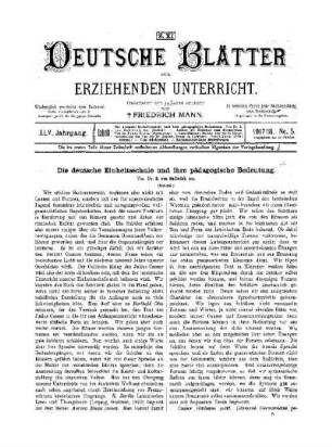 Die deutsche Einheitsschule und ihre pädagogische Bedeutung : (Schluß)