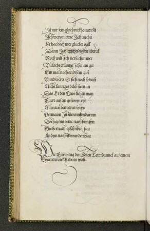 Wie Fürwittig den Edlen Tewrdannck auf einem Eysertrennckch habenn wolt