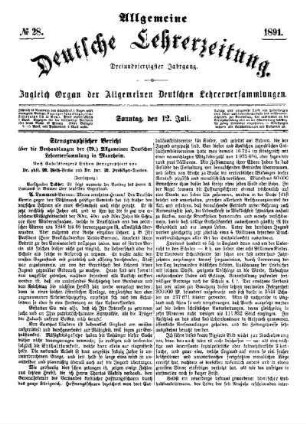 Stenographischer Bericht der (29.) Allgemeinen Deutschen Lehrerversammlung in Mannheim (Fortsetzung)