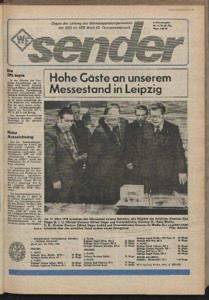 Betriebszeitung 'WF-Sender', Nr.11/1978 (4. Märzausgabe 1978)