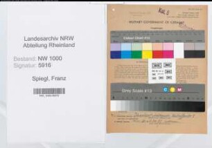 Entnazifizierung Franz Spiegl, geb. 24.09.1910 (Steuerinspektor)