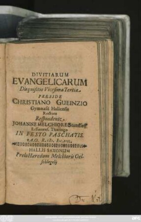 Divitiarum Evangelicarum Disquisitio Vicesima Tertia