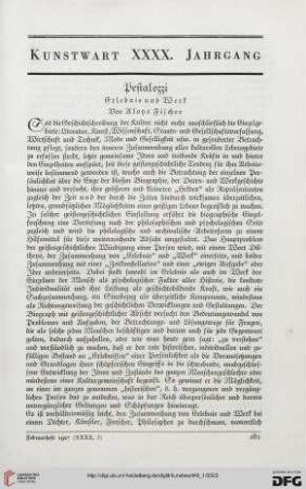 Pestalozzi: Erlebnis und Werk