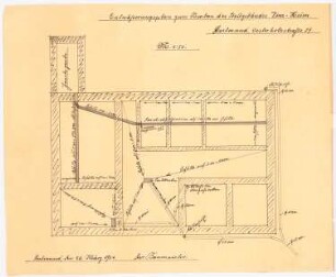 Vinzenz-Waisenhaus (mit Stallgebäude), Dortmund: Entwässerungsplan des Stallgebäudes 1:50