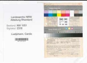 Entnazifizierung Carola Luetjohann , geb. 29.07.1907 ()