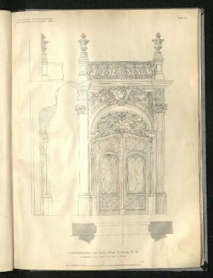 Hauseingangsthor des Palais, Wien, Rennweg Nr. 25. Architekten: Bauqué und Pio.