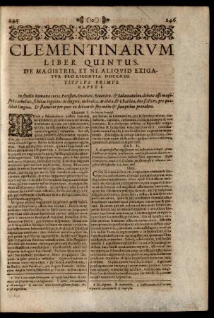 Clementinarum Liber Quintus.