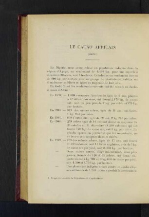 Le cacao Africain.