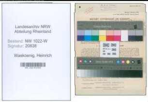 Entnazifizierung Heinrich Waskoenig , geb. 13.11.1892 (Kaufmaennischer Angestellter)