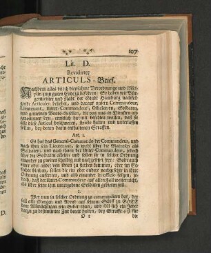 Lit. D. Revidirter ARTICULS-Brief.