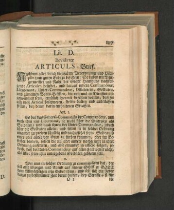 Lit. D. Revidirter ARTICULS-Brief.