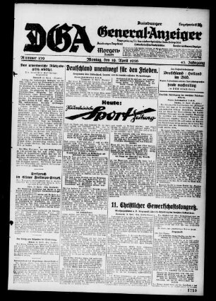 Duisburger General-Anzeiger. 1914-1935