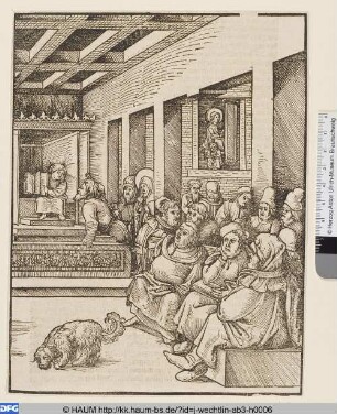 Jesus als Knabe im Tempel lehrend