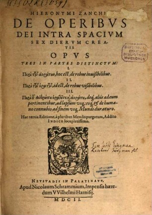 De operibus Dei intra spatium sex dierum