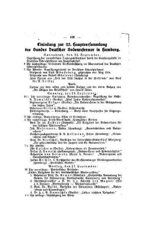Einladung zur 25. Hauptversammlung des Bundes Deutscher Bodenreformer in Hamburg : (Fortsetzung)