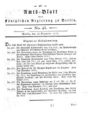 No. 43, 22. Dezember 1819