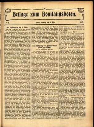 Zweite Ausgabe vom Sonntag, den 17. März 1907.