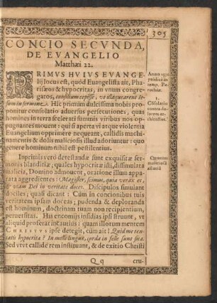 Concio Secunda, De Evangelio ...