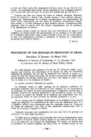 289-290, Proceedings of the Seminar on Probation in Israel, The Hebrew University of Jerusalem