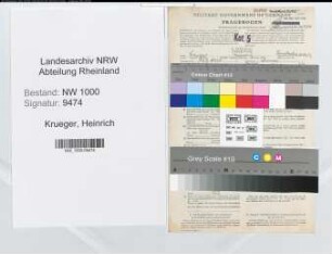 Entnazifizierung Heinrich Krieger, geb. 14.07.1910 (Kraftfahrer)