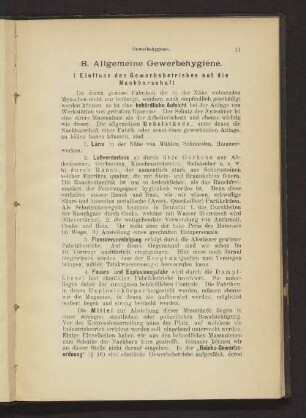 B. Allgemeine Gewerbehygiene