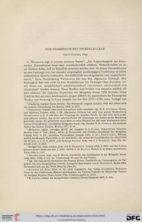 Poucha, Pavel, Zum Stammbaum des Tschingis Chan …