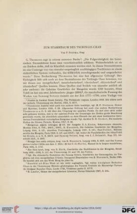 Poucha, Pavel, Zum Stammbaum des Tschingis Chan …