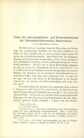 Über die petrographischen und Bodenverhältnisse der Buntsandsteinformation Deutschlands