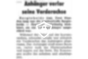 Anhänger verlor seine Vorderachse