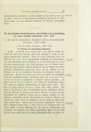 1. Die Zeit der Französischen Revolution und der Gewaltherrschaft Napoleons. 1789-1888