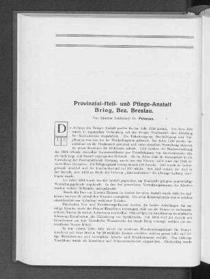 Provinzial-Heil- und Pflege-Anstalt Brieg, Bez. Breslau.