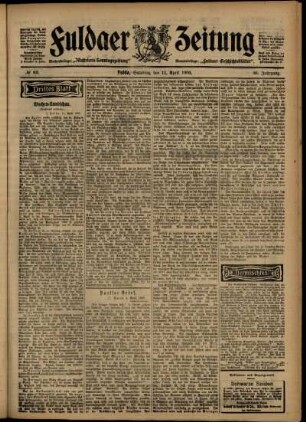 Dritte Ausgabe vom Samstag, den 11. April 1903.