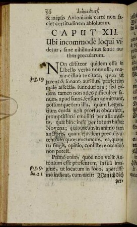 Caput XII. Ubi incommode loqui videtur, sane nihilominus sentic author precularum.