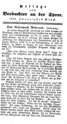 Beilage zum Beobachter an der Spree. 1844. 20. Stueck