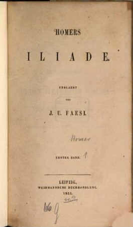 Homers Iliade, 1