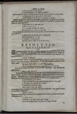 Resolutio Quaestionis III.