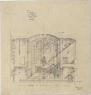 Gsaenger, Gustav; München, Gabelsbergerstr.; St. Markus, Umbau und Neugestaltung - Um- u. Ausbau Innenraum (Schnitt)