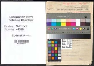 Entnazifizierung Anton Duessel , geb. 08.03.1911 (Antiquar)