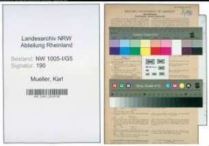 Entnazifizierung Karl Mueller , geb. 06.06.1893 (Angestellter)