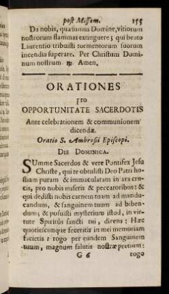 155-166, Orationes pro Opportunitate Sacerdotis