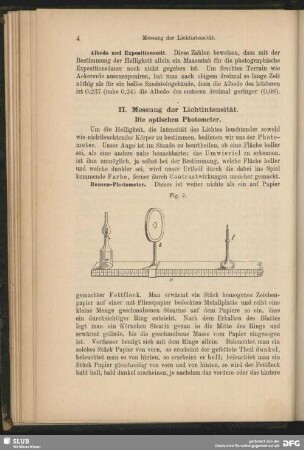 II. Messung der Lichtintensität. Die optischen Photometer