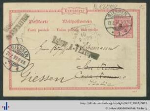 Postkarte vom 13.02.1899.