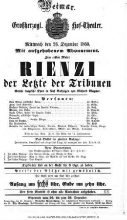 Rienzi der Letzte der Tribunen