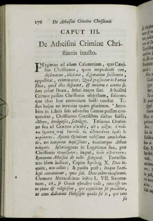 Caput III. De Atheismi Crimine Christianis inusto.