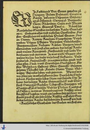 Verantwortung auf das Ausschreiben eyner vermeynten Bündnuß halber.