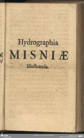 Hydrographia Misniae Illustranda