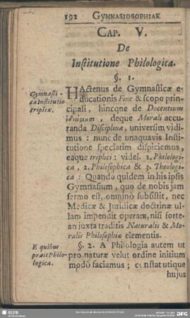Cap. V. De Institutione Philologica